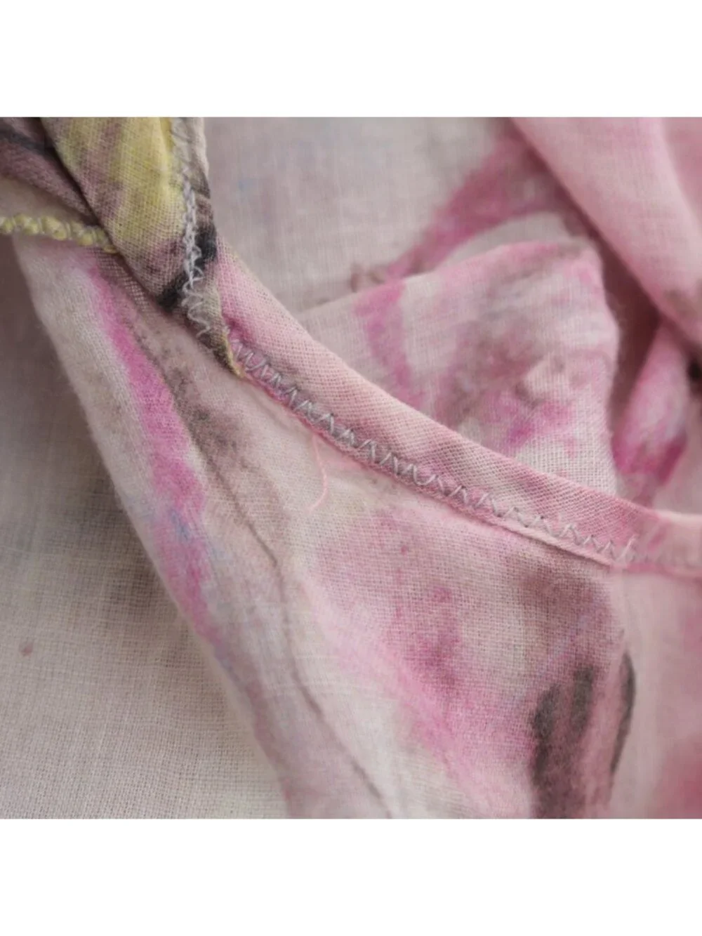 Chanel 09P Camellia Cotton Bow Tie Sleeveless Blouse Top Pink White Yellow 38